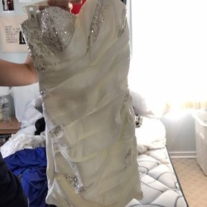 Semi-Formal White and Silver Cocktail Dress